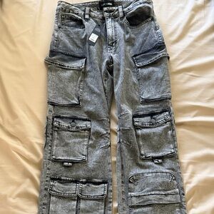 Gray Fashion Nova Cargo Pants